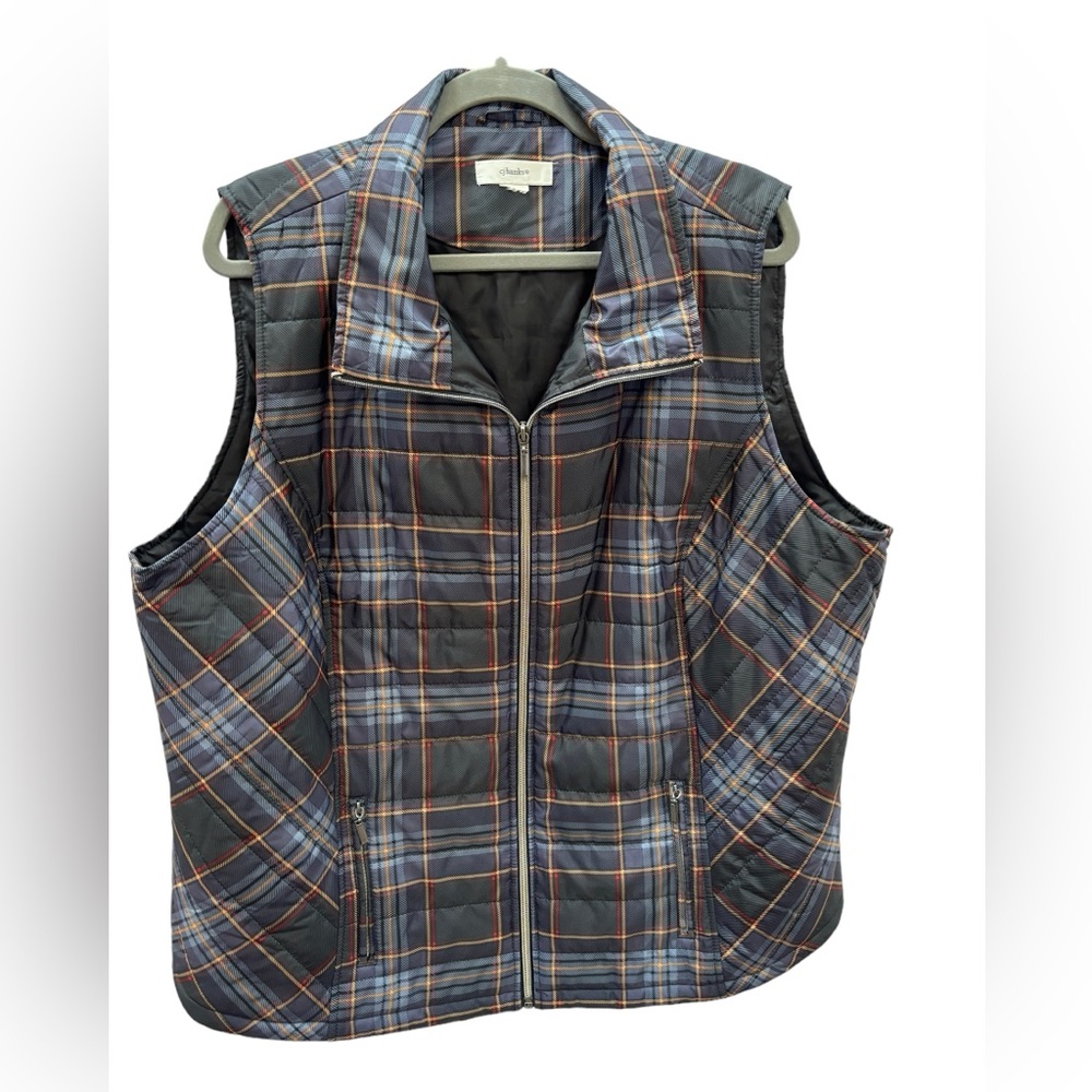 CJ Banks Women’s Plaid Light‎ Quilted Vest